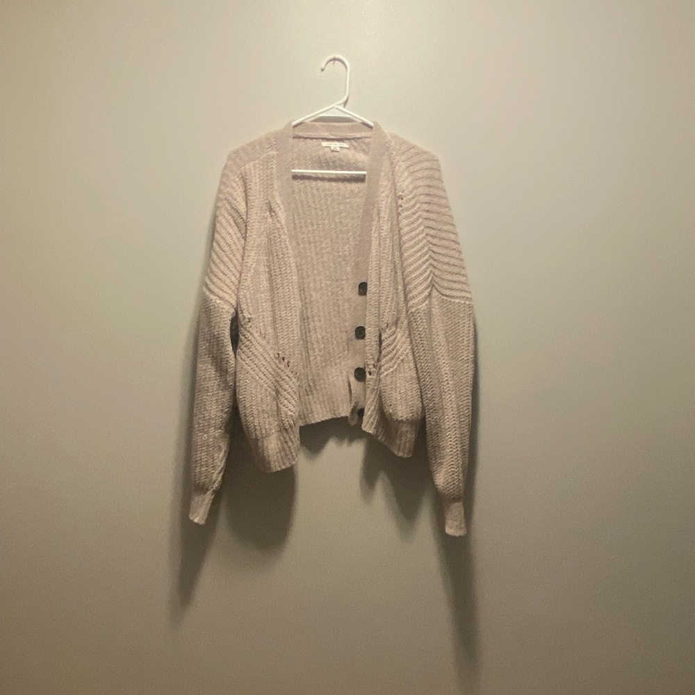 Semi cropped button down sweater